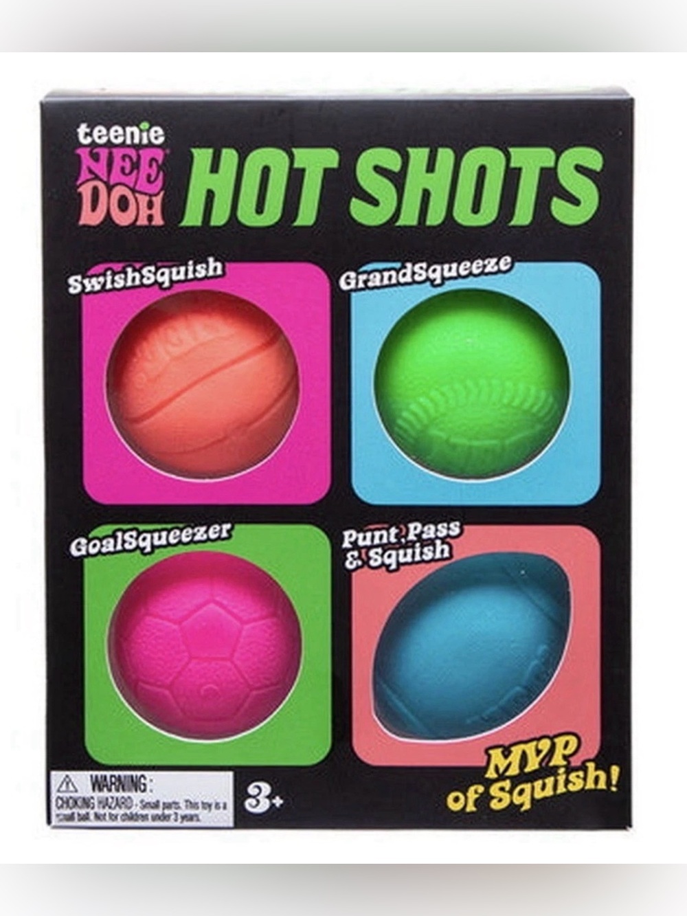 Schylling Teenie NeeDoh Hot Shots Squishy
Fidget Toy Multicolor 4ct